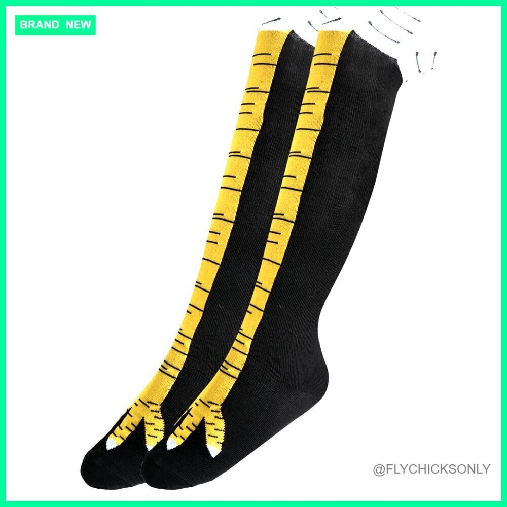 Novelty Chicken Feet Knee-High Socks, One Size Fits All, Polyester Spandex